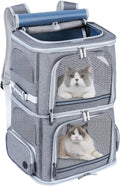 Double Cat Carrier Backpack for 2 Cats or One Medium Dog - Dual