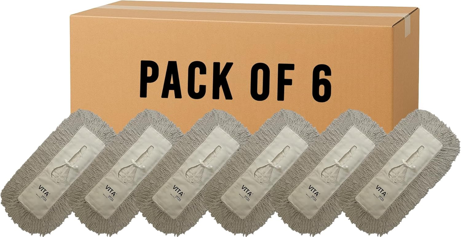 Heavy-Duty Industrial Closed-Loop Dust Mops - 6 Pack, 18 Inch