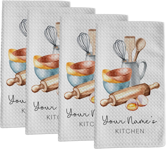 Personalized Kitchen Towel Set | Custom Tea Towels for Home