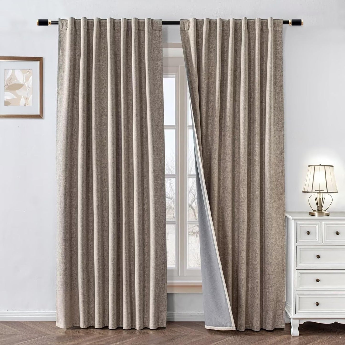 100% Blackout Curtains 90 inch Length for Bedroom Living Room