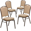 HERCULES Crown Back Stacking Banquet Chair in Navy Blue Patterned