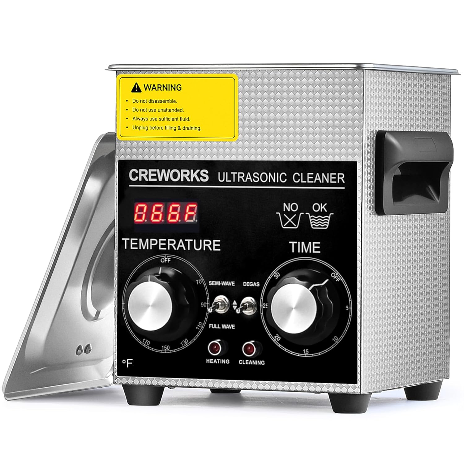 2L Ultrasonic Cleaner with Heater for Jewelry and Glasses