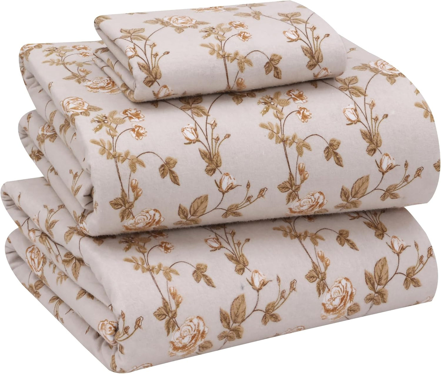 RUVANTI Flannel Sheets Twin Size Set - Cozy Cotton Bedding