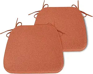 D-Shaped Chair Cushions for Dining Chairs with Ties, 16.5in