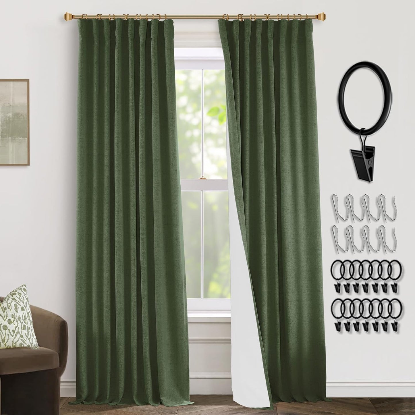 Olive Green Curtains 84 Inch Length for Stylish Room Decor