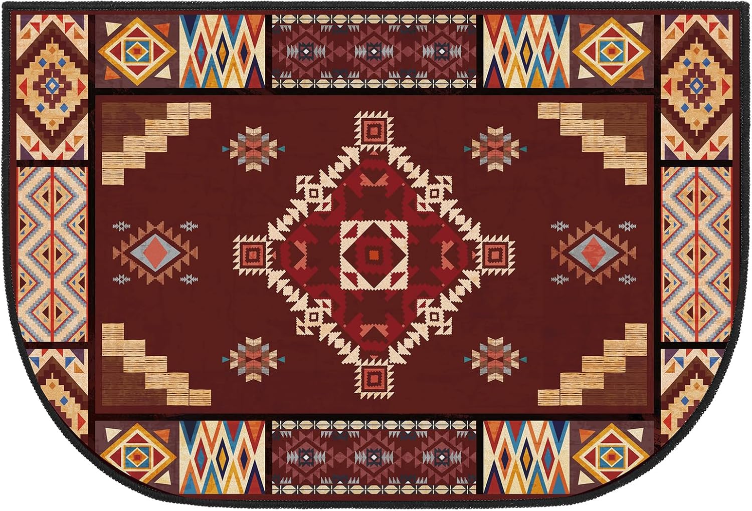 Demissle Fireproof Hearth Rug for Wood Stove and Fireplace