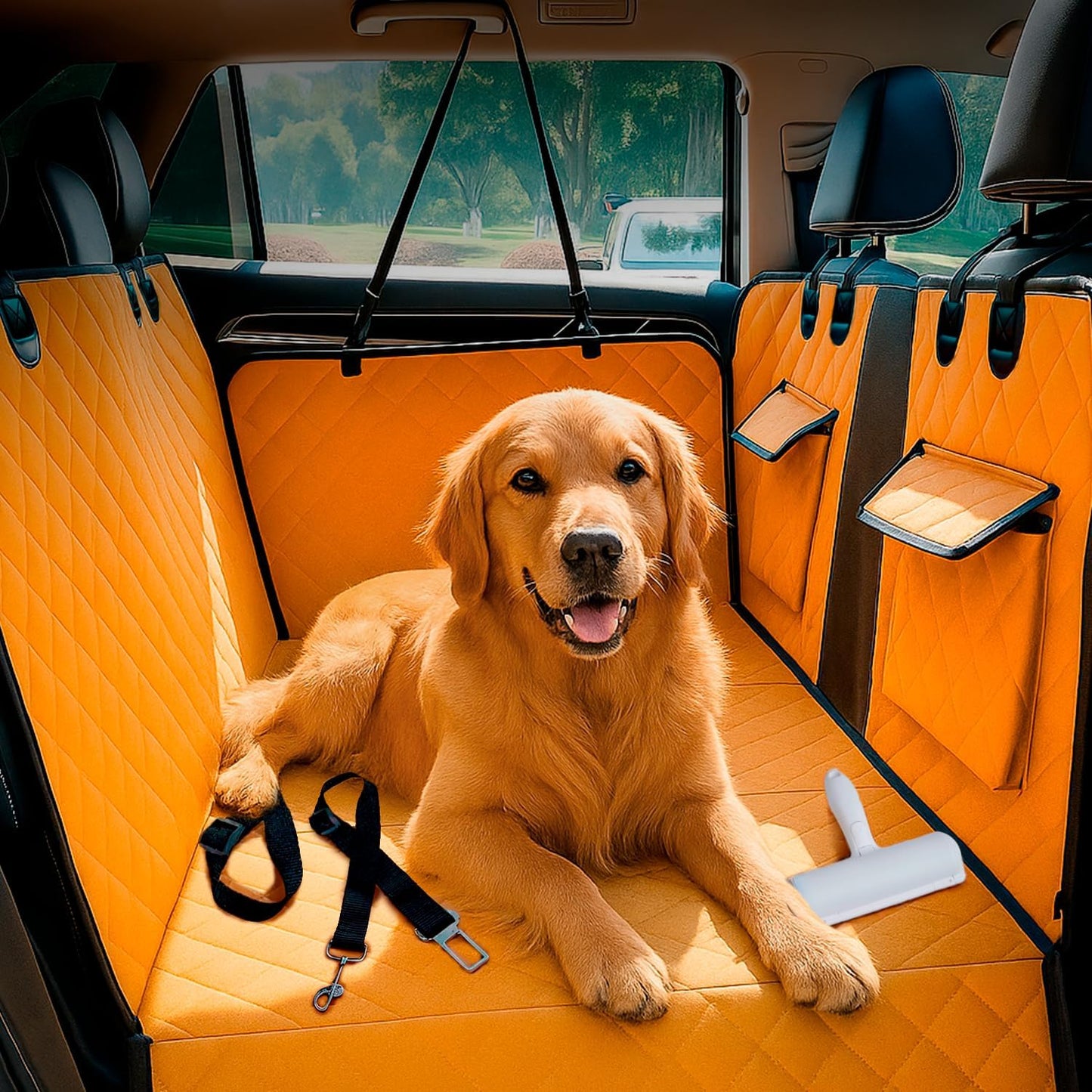 Back Seat Extender for Dogs with Waterproof Cover and Straps