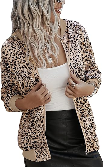 ECOWISH Womens Lightweight Zip Up Casual Bomber Jacket Review
