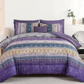 Boho Full Comforter Set Full 8-Piece Violet Bohemian Bedding - Soft