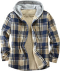 Men's Cotton Plaid Shirt Jacket Fleece Lined Flannel (Style ZRTY)