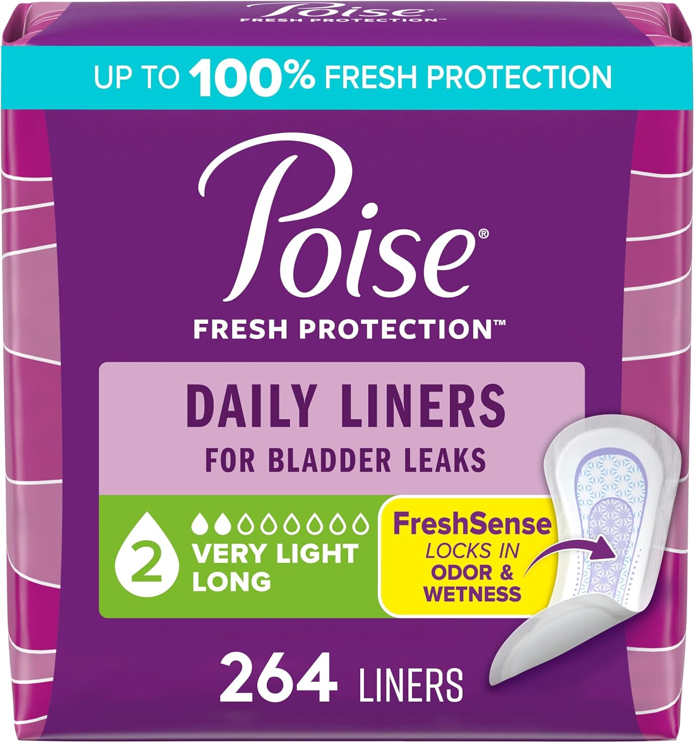 Poise Daily Liners for Bladder Leaks - 264 Count of Comfort