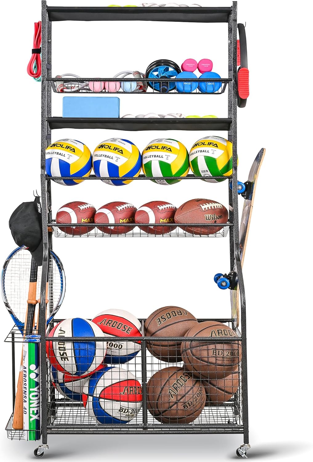 Mythinglogic Sports Equipment Garage Organizer for Ball Storage