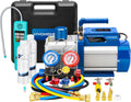 VIVOHOME 1 HP 9.6 CFM Dual Stage Vacuum Pump & Manifold Gauge Set