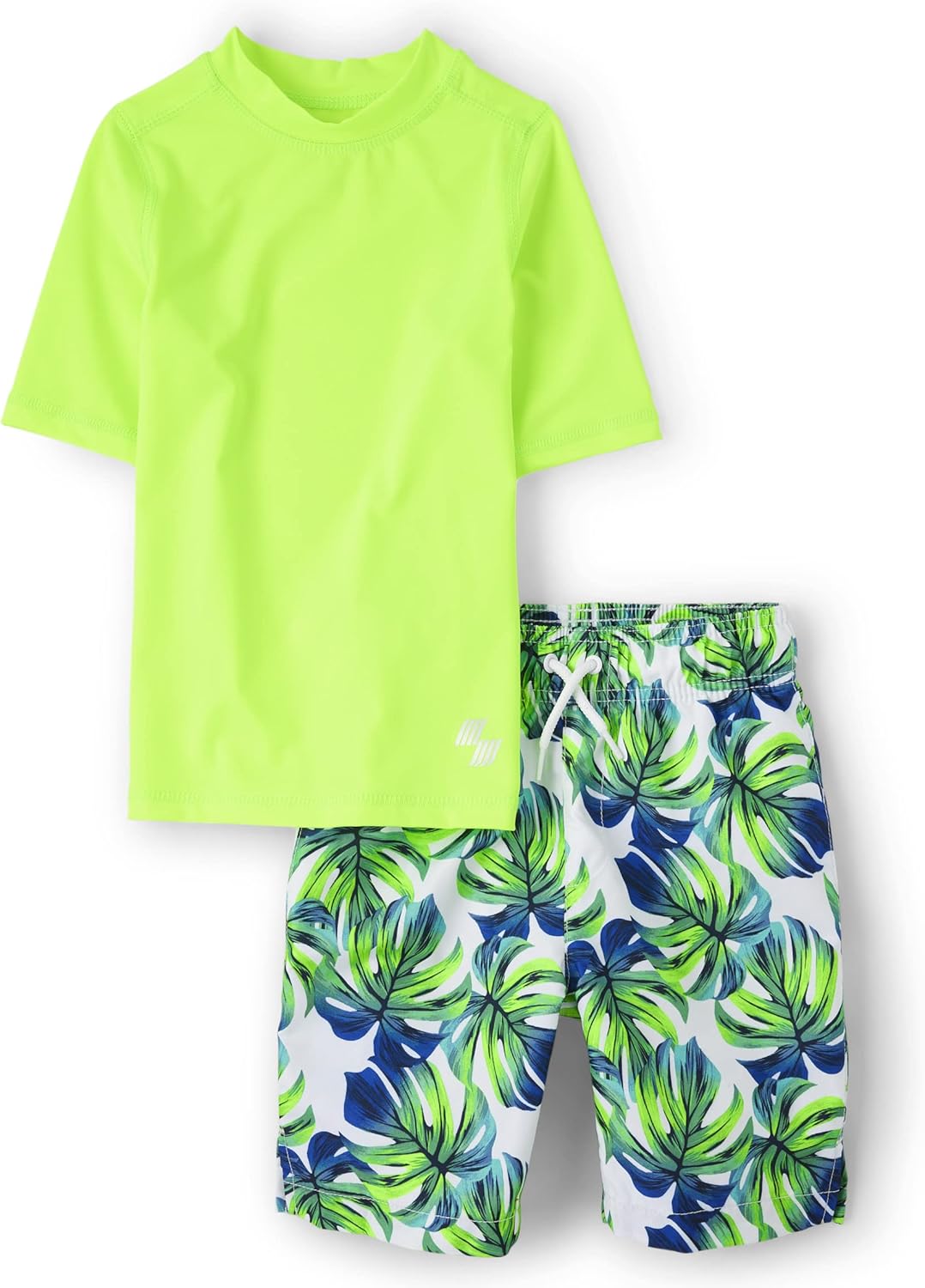 Boys' Short Sleeve Rashguard and Swim Trunk Set for Summer Fun