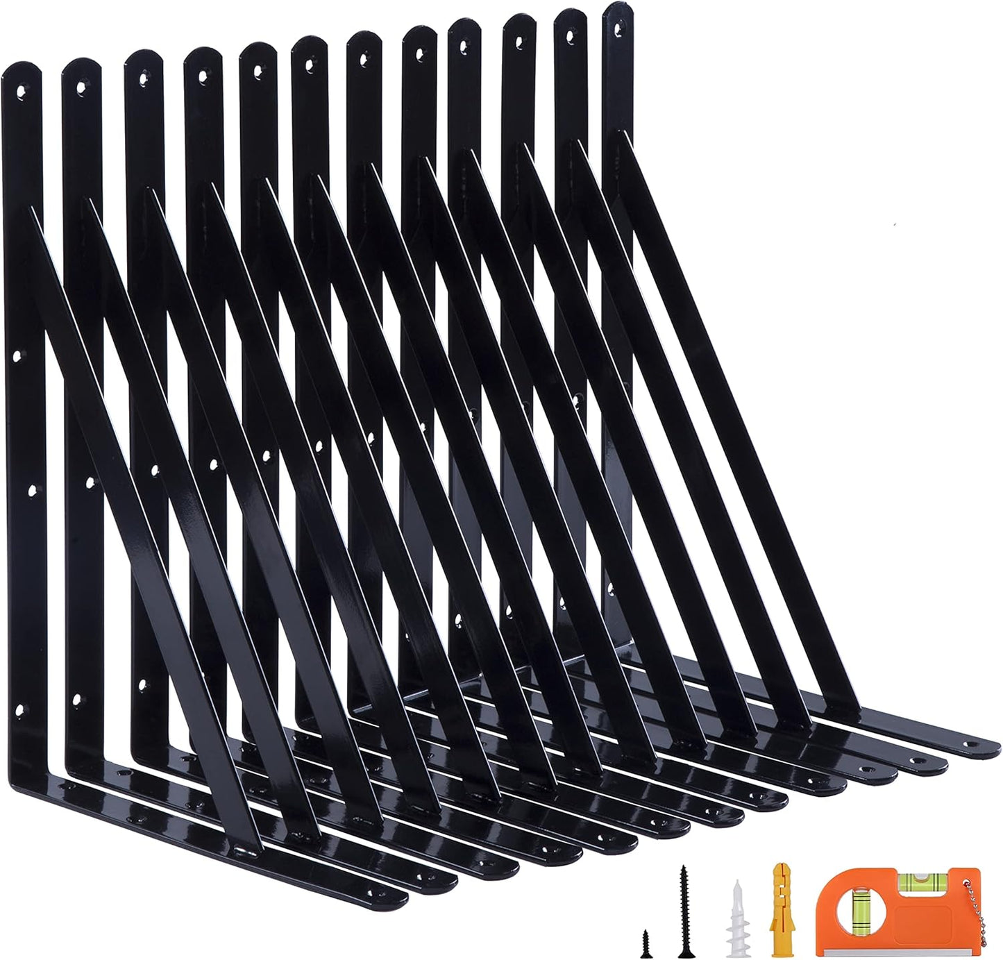 12-Pack 18 Inch Heavy Duty Shelf Brackets for Garage Storage