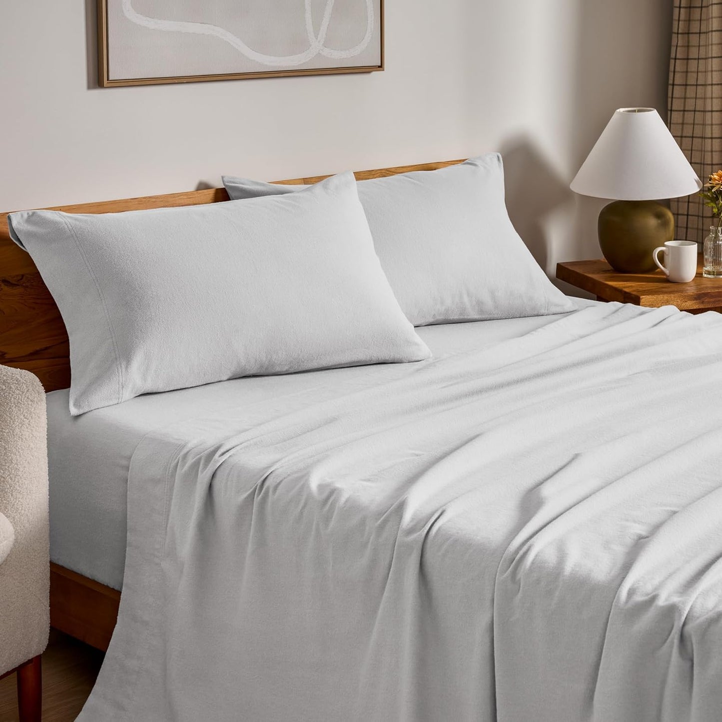 Bare Home Flannel Sheet Set - Soft Cotton Sheets for Comfort