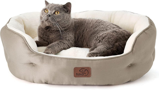 Bedsure Dog Beds for Small Dogs - Cozy Round Cat Bed 25 in