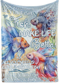 Betta Fish Blanket Throw for Betta Fish Lovers - Cozy Flannel