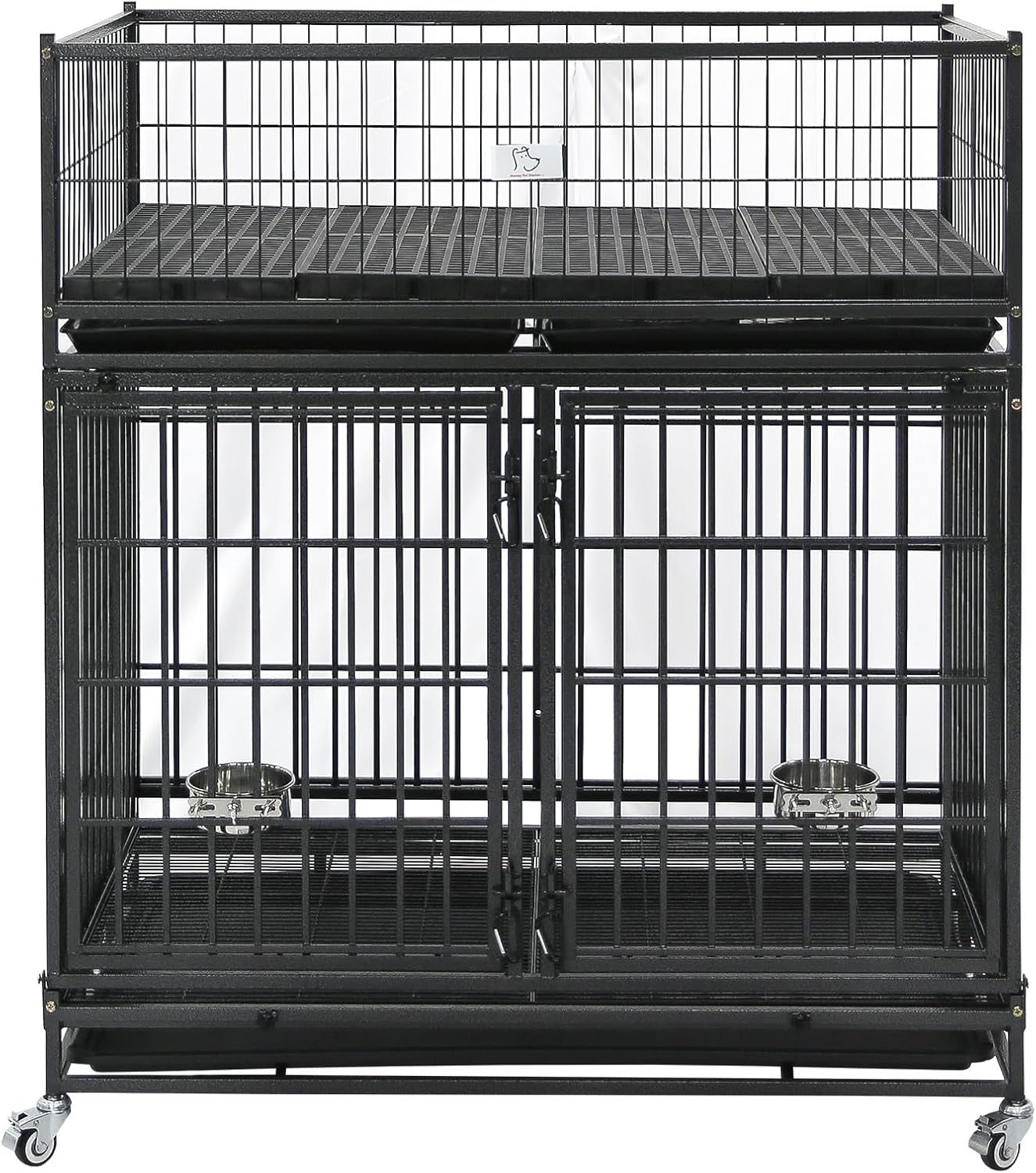 42 Inch Dog Crate Cage for Medium Small Dogs with Wheels