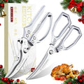TIVOLI Kitchen Scissors Set Silver - Heavy Duty Poultry & BBQ Shears