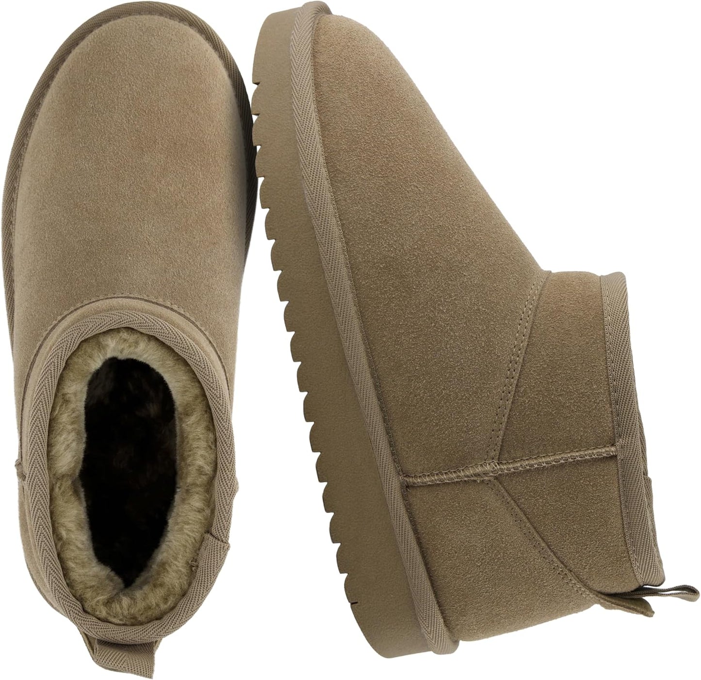 CUSHIONAIRE Hip-3 Genuine Suede Leather Ankle Boots for Women