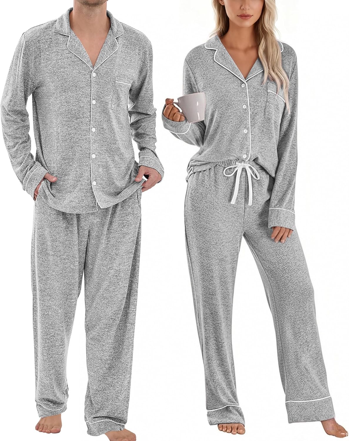 Matching Pajamas for Couples - Soft Warm Long Sleeve Set