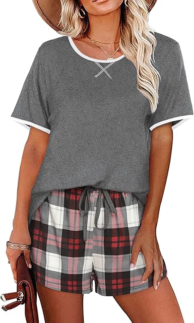 Ekouaer Women Pajama Set Casual Short Set for Ultimate Comfort