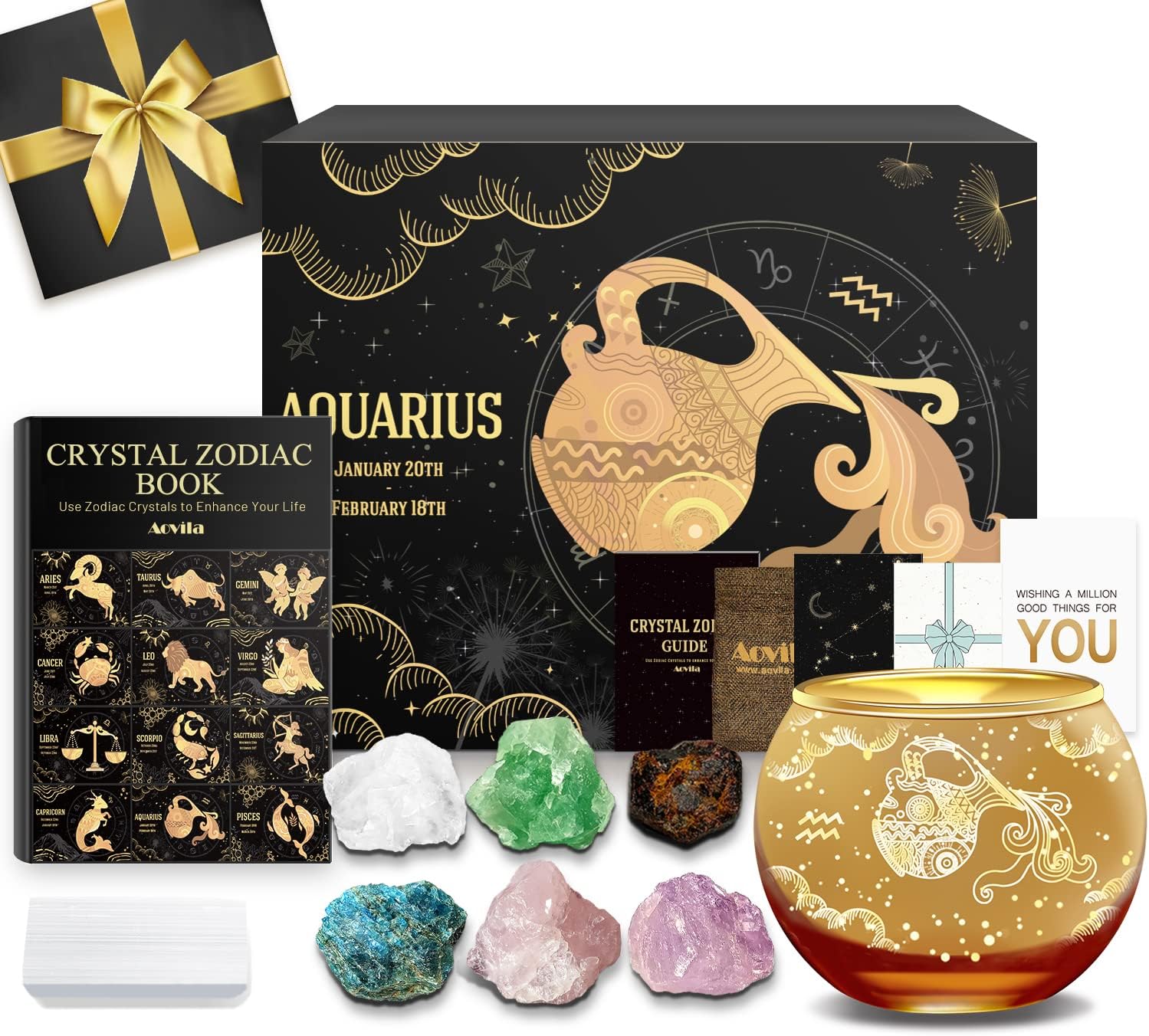 Aquarius Birthday Gifts for Women - Unique Candle Holder Set