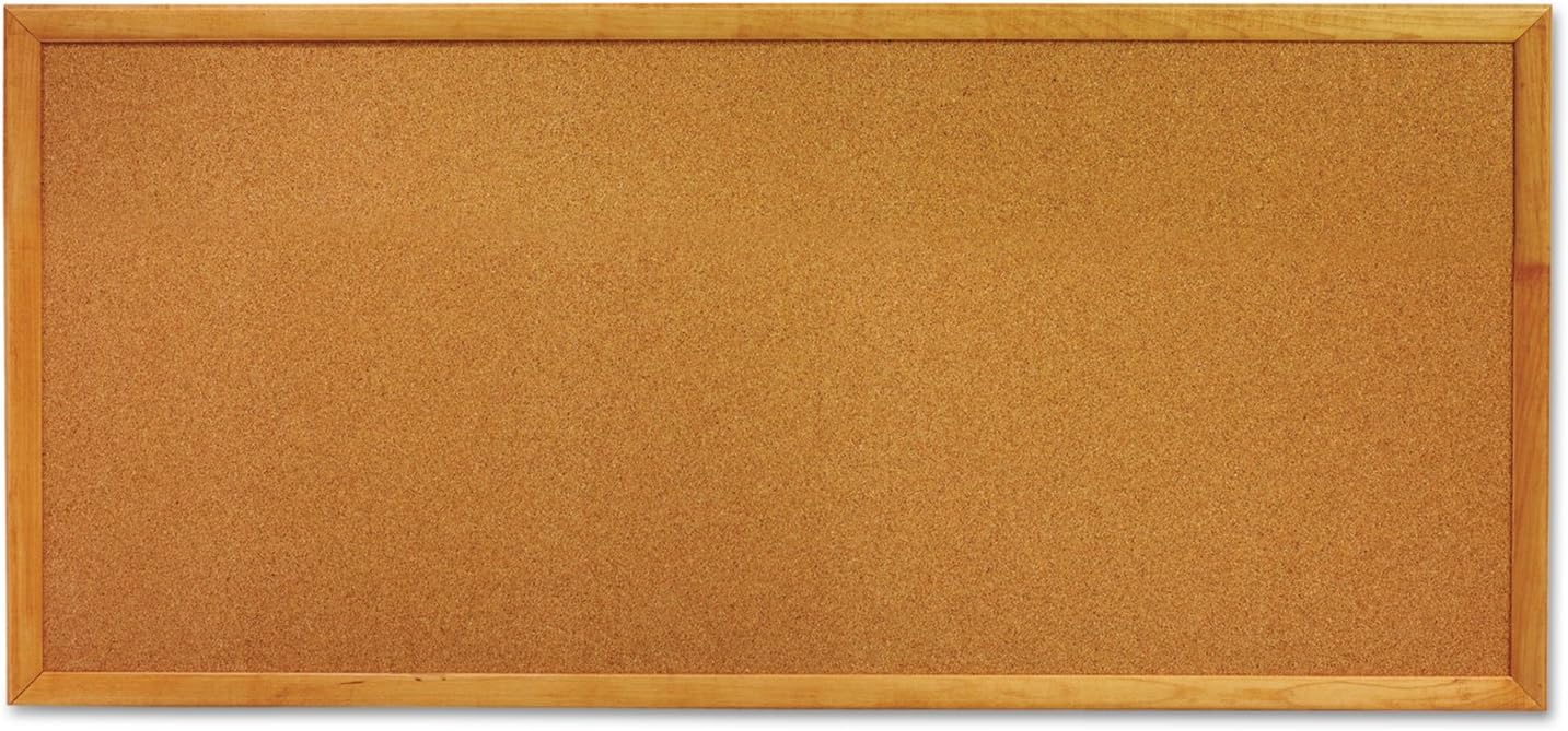 Quartet Cork Board with Oak Finish Frame - 3ft x 1ft Bulletin Board