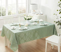Ribbons and Bows Damask Tablecloth, Sage Green 60 x 144 in