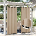 Easy-Going Linen Look Outdoor Curtains 54x96 in - Waterproof Privacy