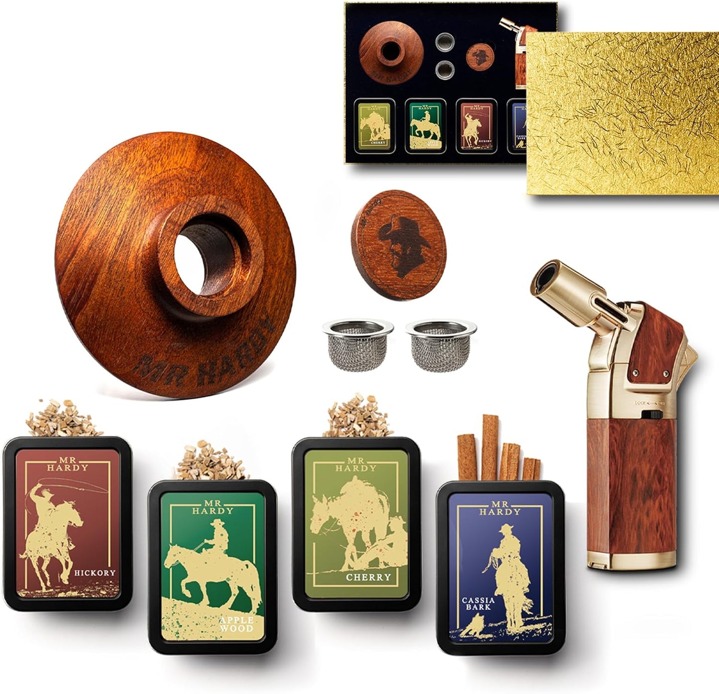 Whisky Smoker Kit - Torch Included, 4 Flavors, Gift Ready