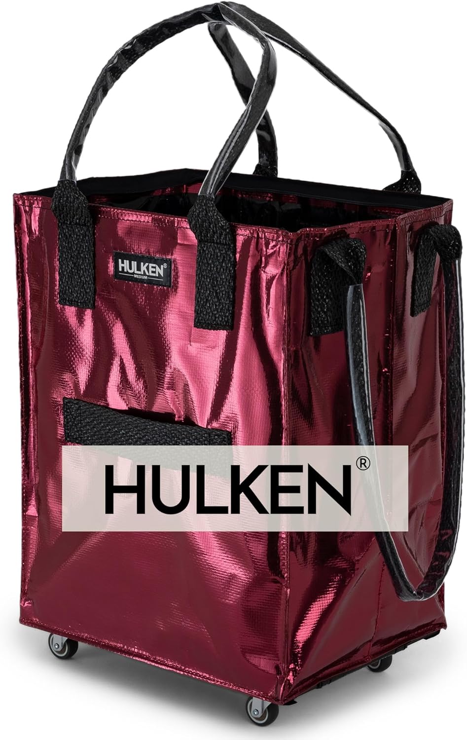 Medium Cosmic Red Reusable Grocery Bag On Wheels for Easy Shopping