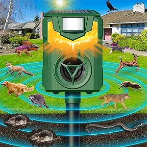 Ultrasonic Animal Repellent for Garden with Motion Sensor