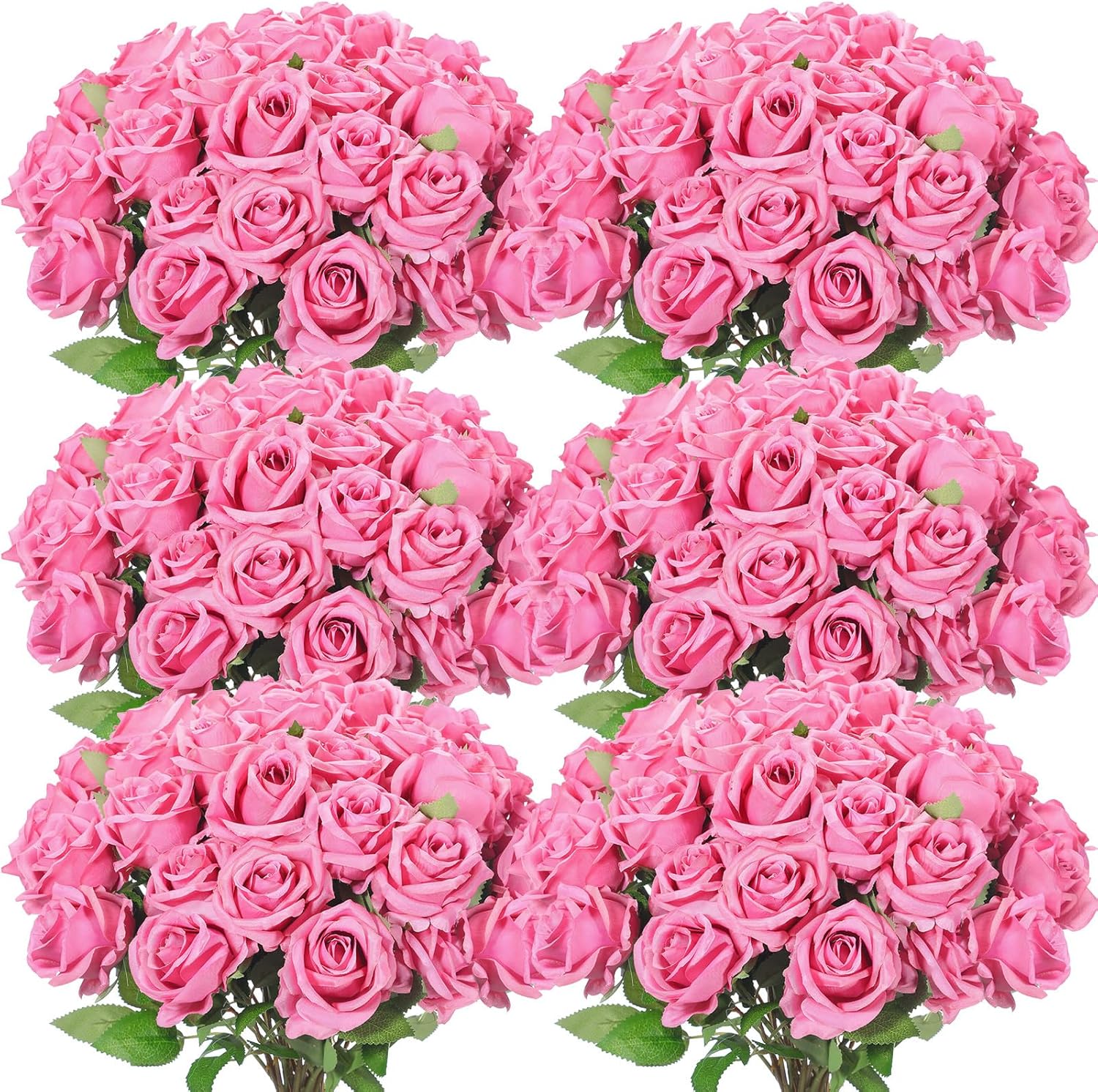 50 Pcs Artificial Rose Flower Bulk for Home Wedding Decor