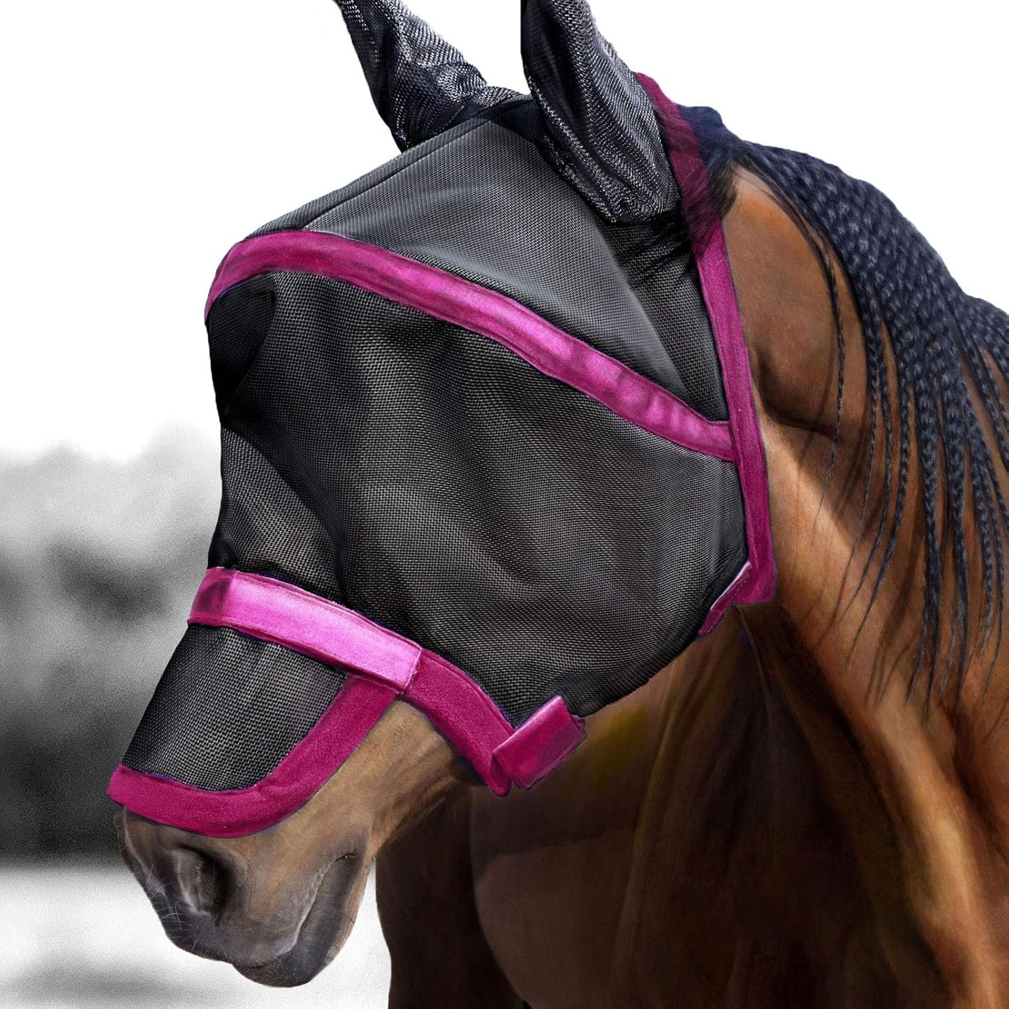 Maskology Supreme Horse Fly Mask with UV Protection and Comfort