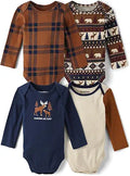 Baby Boys Long Sleeve Bodysuits 4-pack - Soft Everyday Set