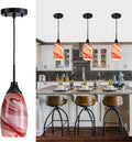 Mini Glass Pendant Light 4.72 in Burgundy Marble - Handblown Art Glass