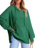 Oversized Hoodies for Women Waffle Knit Tunic - Long Sleeve Pullover