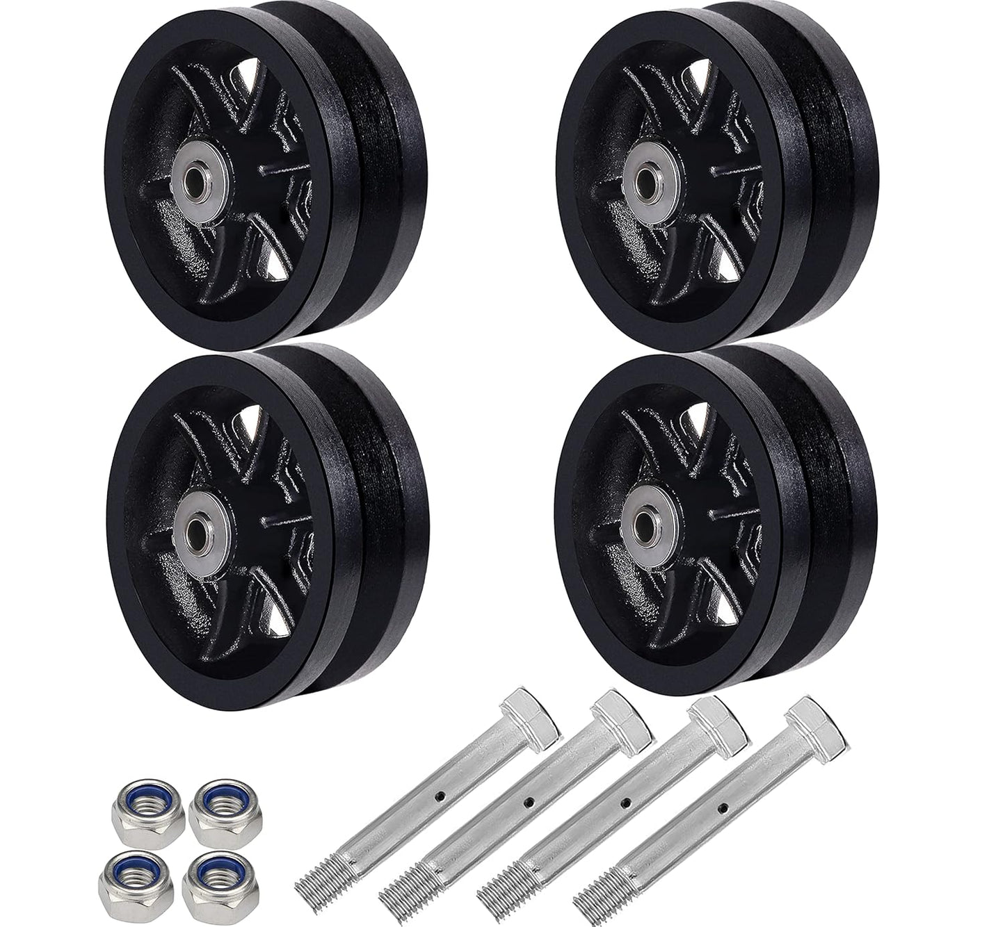 6in V Groove Caster Wheel Set with 4000 lbs Capacity for Efficiency