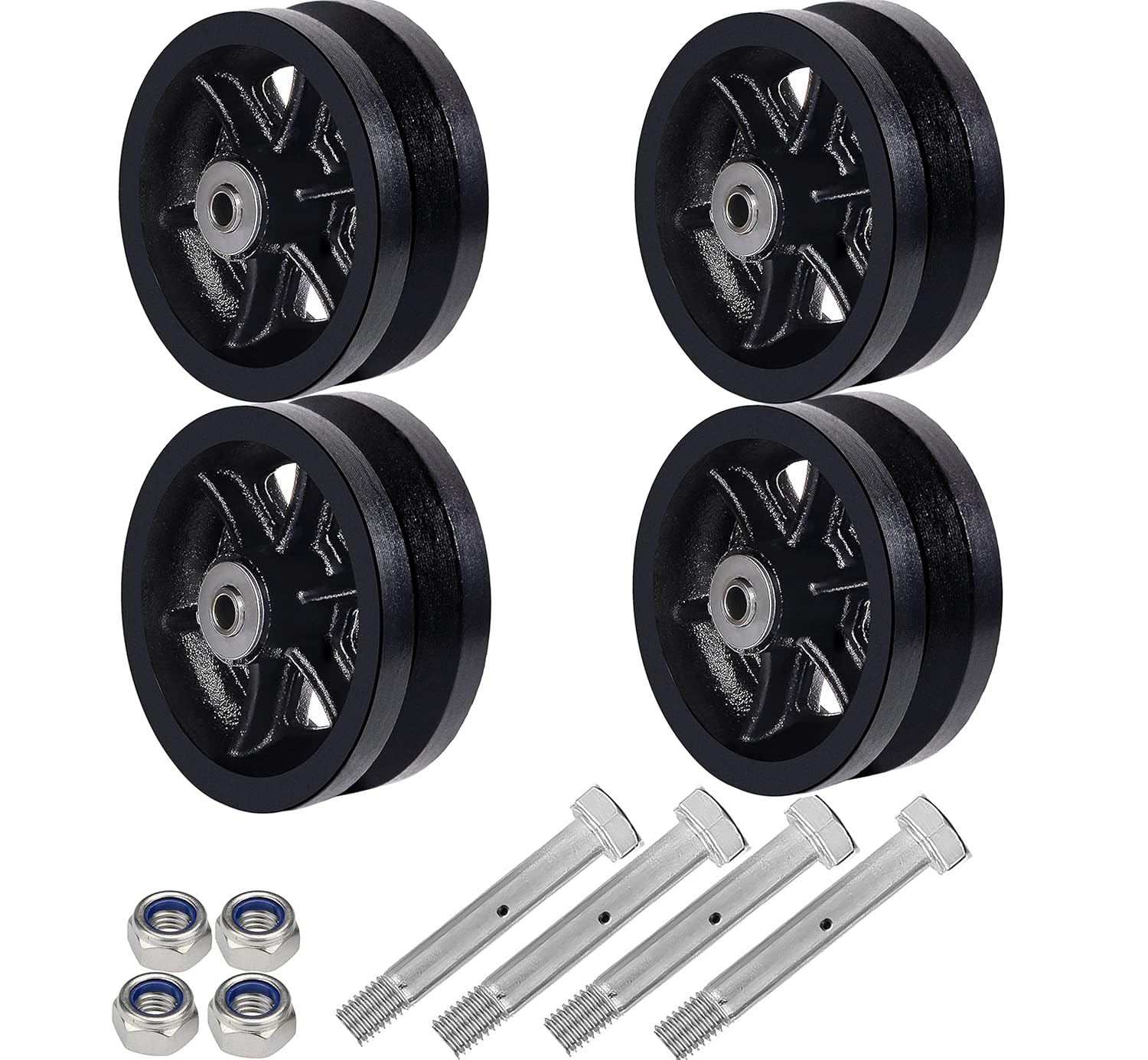 6in V Groove Caster Wheel Set with 4000 lbs Capacity for Efficiency