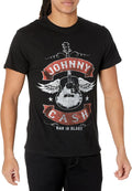 Johnny Cash Men's Standard Winged Guitar T-Shirt - Vintage Look