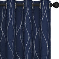 Blackout Curtains for Living Room - Thermal Insulated Wave Dots