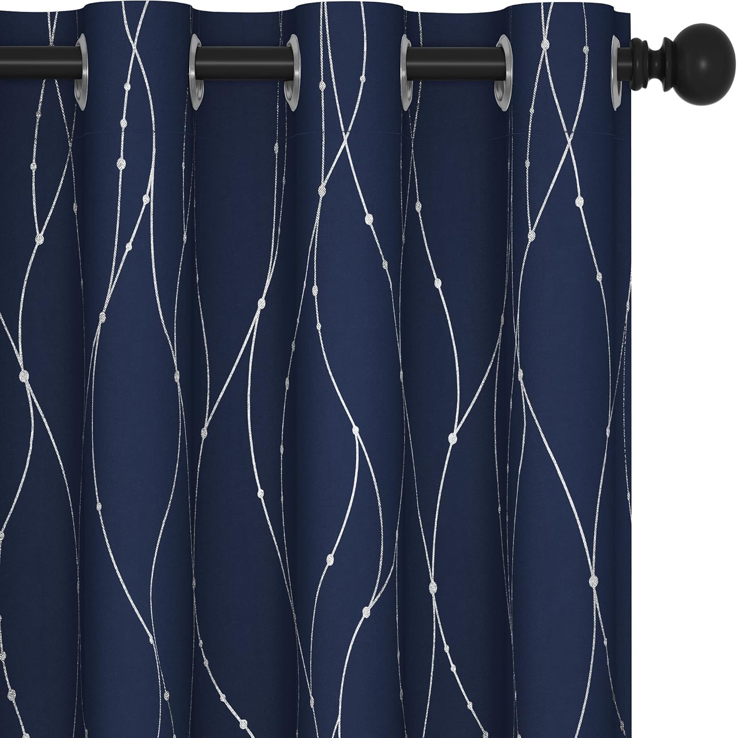 Deconovo Blackout Curtains for Living Room, Navy Blue 52 x 84 in