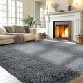 Fluffy Area Rug Living Room Grey Shag Rug 6x9 ft - Plush Soft Carpet