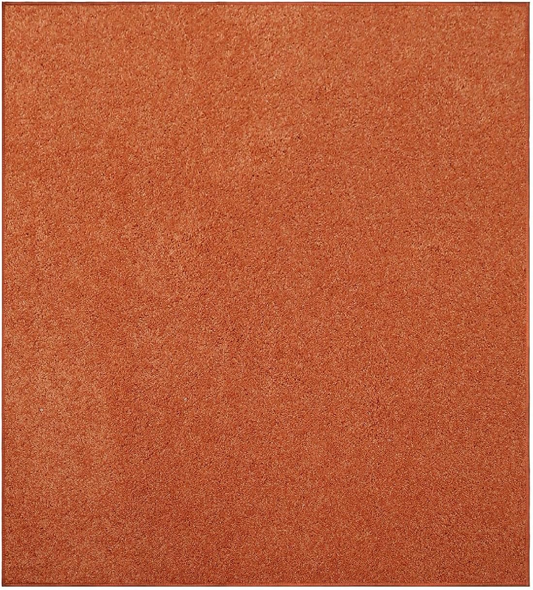 Ambiant Pet Friendly Solid Color Area Rug in Orange - 10ft Square