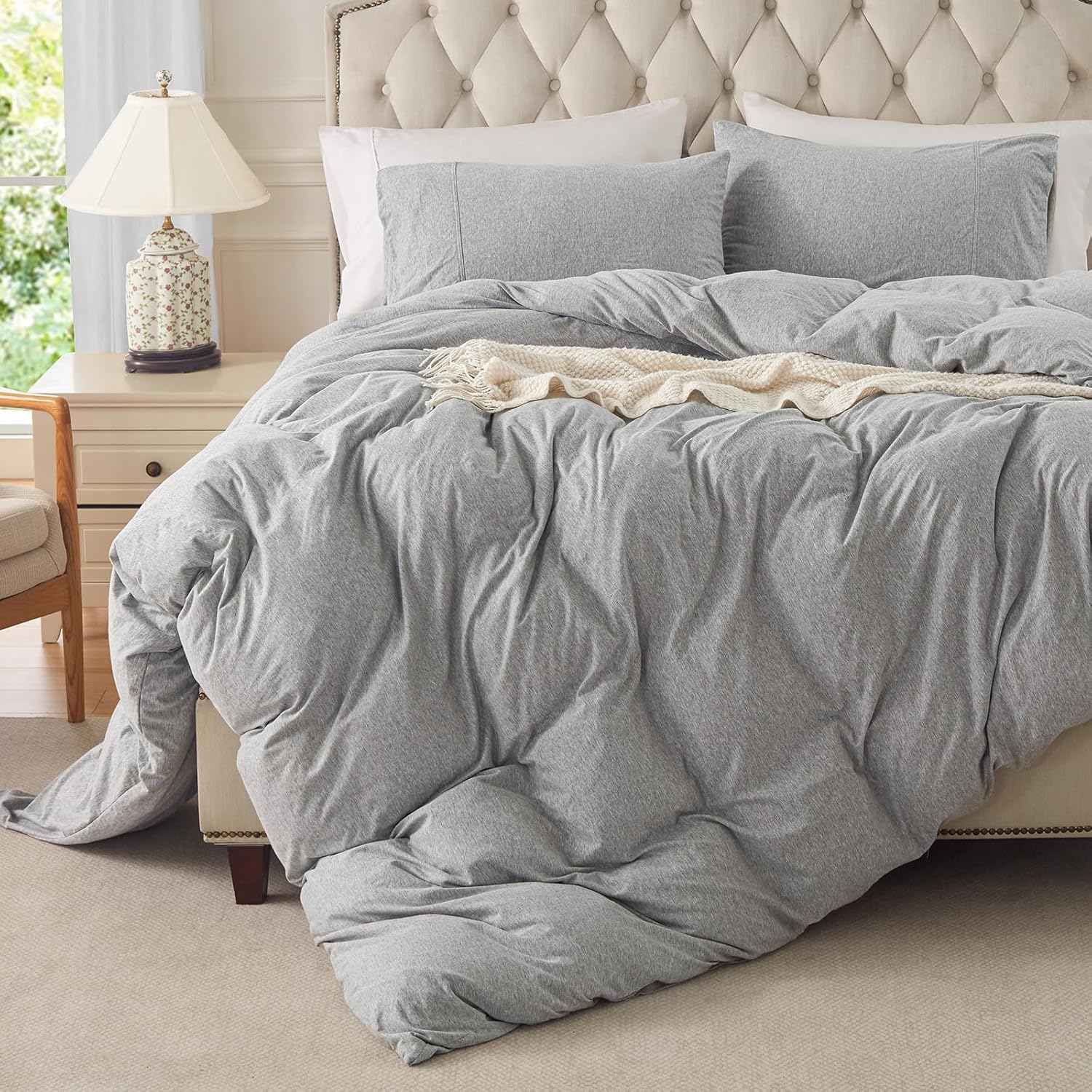 PURE ERA Jersey Knit Duvet Cover Set for Cozy Sleep Experience