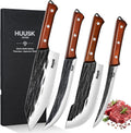 Huusk Butcher Knife Set 4 PCS - Precision Meat Cutting Tools