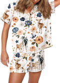 SHESHOW Funny Graphic Pajamas for Women Set - Soft Satin Sleepwear