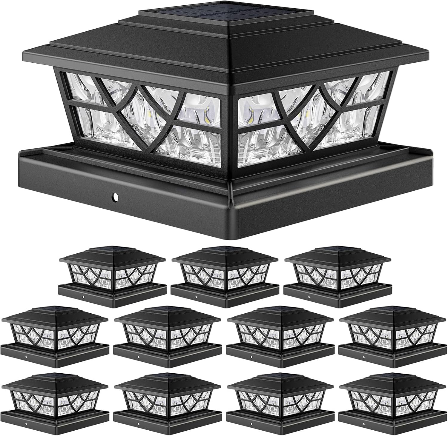 APONUO Solar Post Cap Lights - Perfect for 4x4, 5x5, 6x6 Fences